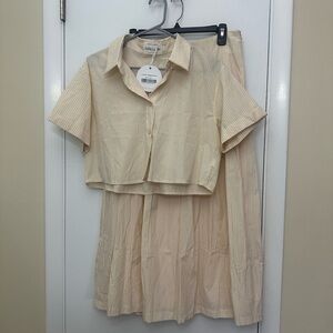 NWT Selfie Leslie Zealous Boxy Shirt and Skirt Set